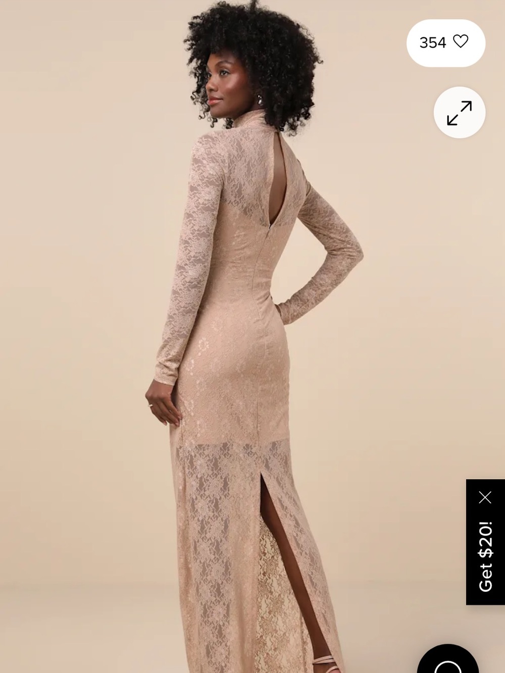 Lulu's Lace Long-Sleeve Maxi Dress
